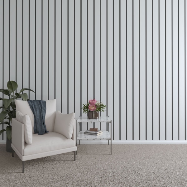 Ekena Millwork 94H x 1/2T Adjustable PVC Slat Wall Panel Kit w/ 4W Slats, Unfinished contains 11 Slats SWP55X94X0500UN - main